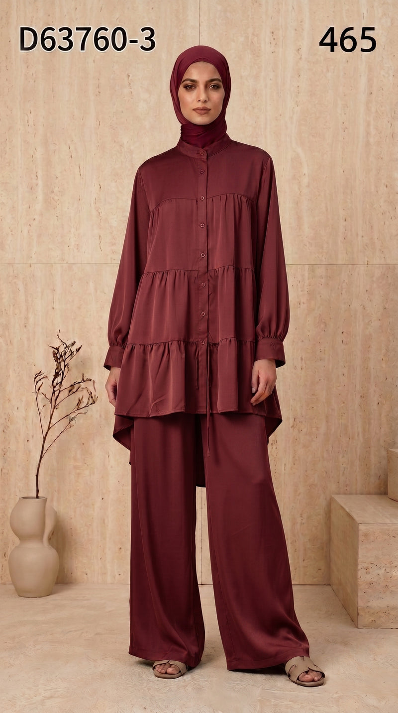 PLAIN CHIFFON CORD SET