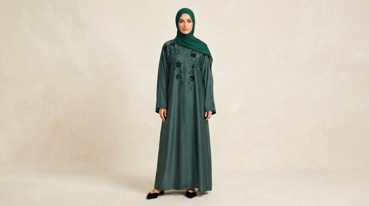 Flower Batwing Abaya