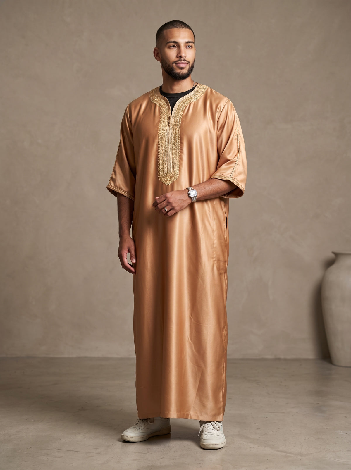 Mens Moroccan ¾ Sleeve Satin